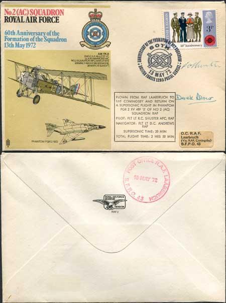 RAF2b No.2 (AC) Sqn 60th Ann Formation of Squadron Pilot and Nav Signed