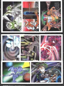 NICARAGUA Sc 2020-27 NH 8 SOUVENIR SHEET OF 1994 - ALIEN SIGHTINGS. Sc$150