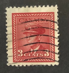 Canada 1942 Scott 251 used - 3c,  King George VI