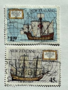 New Zealand – 1992 – Partial Set (2 of 4) “Ship” Stamps – SC# 1089 & 1091  -Used