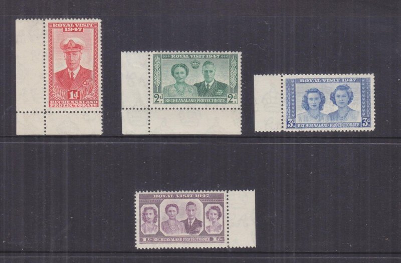 BECHUANALAND PROTECTORATE, 1947 Royal Visit set of 4, marginal, mnh.