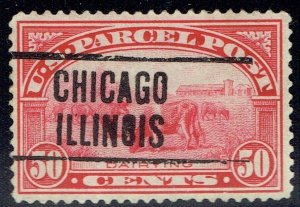 1913 50c Parcel Post w/precancel  f/CHICAGO IL(Q10-ST-4HS) Beautifully centered!