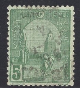 Tunisia   #32  used  1906  Mosque at Kairouan  5c  green