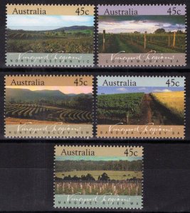 ZAYIX Australia 1262-1266 MNH Vineyard Regions Farming Industry 090722S32