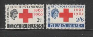 PITCAIRN ISLANDS #36-37 1963 INT'L RED CROSS MINT VF NH O.G