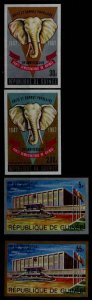 Guinea 479-81/C92 MNH imperf. Conakry palace/Elephants