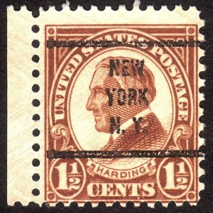 1927, US 1 1/2c, Harding, Used, New York precancel, Sc 633
