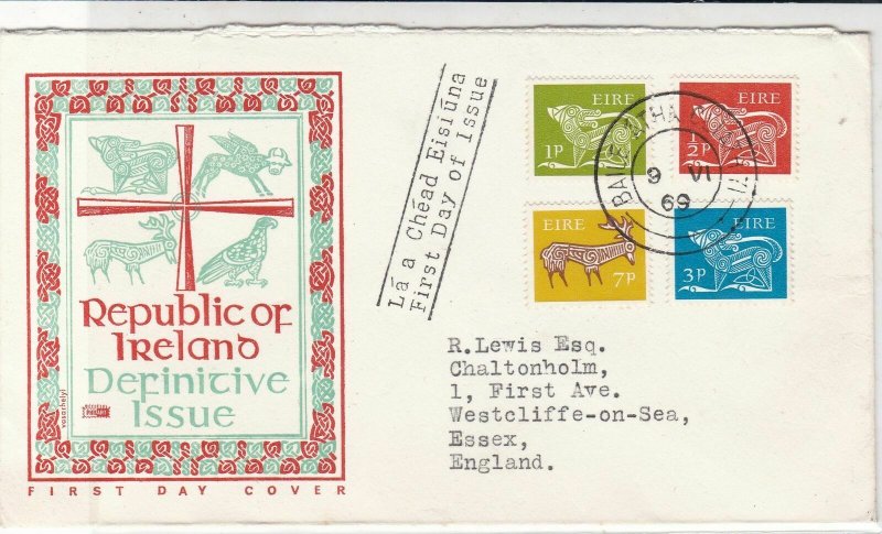 Ireland 1969 Def.Issue Republic of Ireland Illust. Animals Stamps Cover Rf 34784