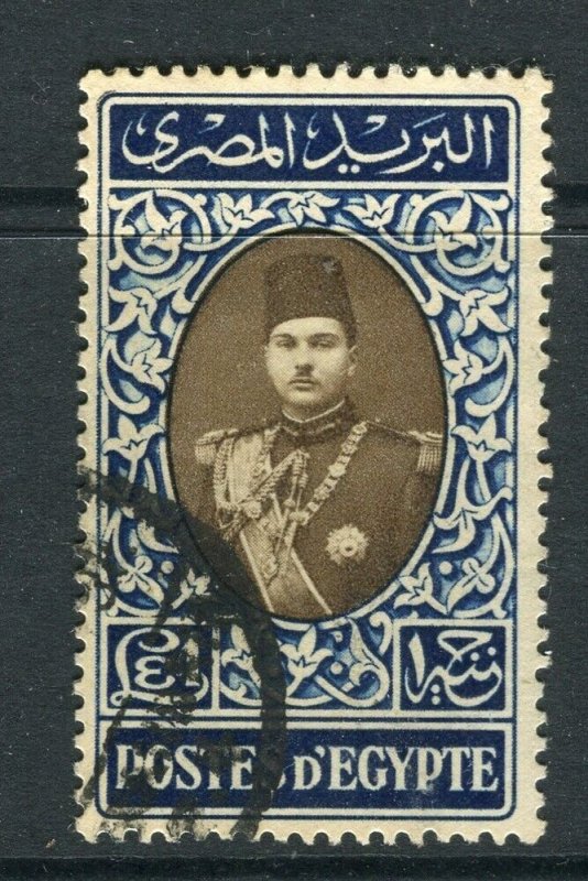 EGYPT; 1939 early Farouk issue fine used Shade of £1 value