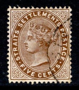 Straits Settlements Stamp #46  USED FU SINGLE
