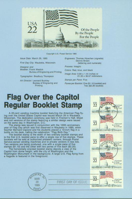 Flag over the Capitol, Booklet (USCPF2116a)