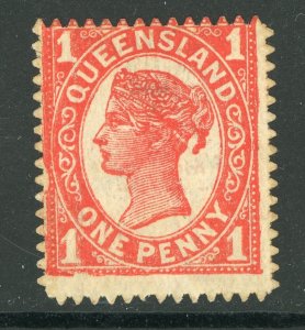 Queensland 1897 1p  Vermillion  SG 233 Perf 13½ Mint D400 ⭐⭐⭐⭐⭐⭐
