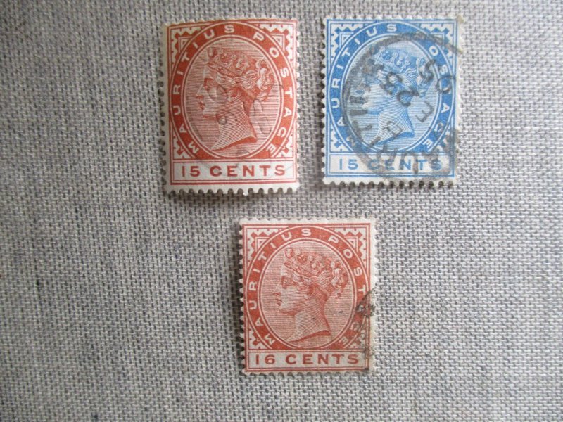 Mauritius, Scott# 80-82, used