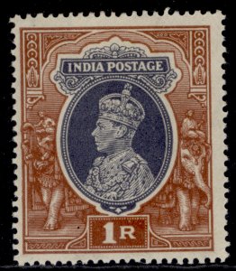 INDIA GVI SG259, 1r grey & red-brown, M MINT.