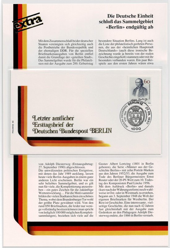 Germany 1990/91/92, Historical documents,FDC's