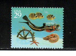 2865 * DIVER ~ SHIPS WHEEL * WONDERS OF THE SEA  U.S. Postage Stamp MNH