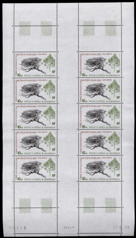 French Antarctic Territory C59 sheet MNH Tree, Phylica Nitida