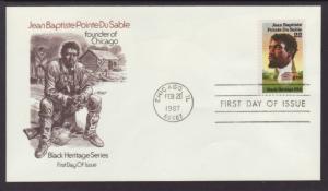US DuSable 1987 Artmaster U/A FDC BIN