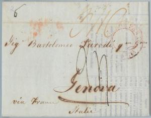 72450 - GREAT BRITAIN - POSTAL HISTORY Prephilatelic cover: LONDON to ITALY 1835