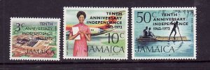 Jamaica-Sc#360-2-Unused NH set-Independence anniversary-1972-