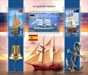 Togo - 2023 Tall Ships, Anna Kristina, Norway - 3 Stamp Sheet - TG230123a