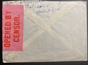 1939 Tel Aviv Palestine Airmail Censored Cover To Brooklyn NY USA