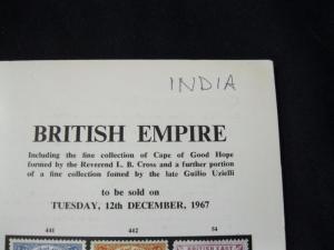 ROBSON LOWE AUCTION CATALOGUE 1967 BRITISH EMPIRE WITH CAPE OF GOOD HOPE & INDIA