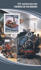 Central Africa - 2018 Indian Railways - Stamp Souvenir Sheet CA18111b