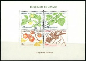 MONACO #1315 Exotic Plants First Day Issue Postmark Souvenir Sheet 1981 OG NH