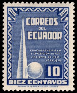 ✔️ ECUADOR 1939 - NEW YORK FAIR - SC. 390 MNH [031]