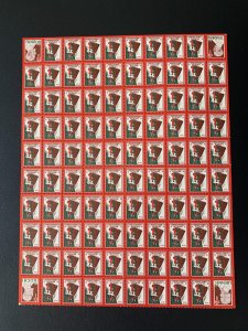 1938 USA Christmas Seal Sheet of 100 Mint Never Hinged stock photo