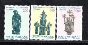 VATICAN CITY SC# 785-87 FVF/MNH