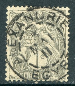 Egypt - Alexandria 1902 French Colony 1¢ Scott #16 VFU K821