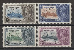 SIERRA LEONE 1935 KGV Silver Jubilee set 1d to 1/-, perf SPECIMEN. MNH **.