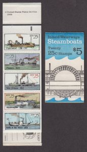 1989 booklet BK166 STEAMBOATS (4 panes Sc 2409a) plate number 1