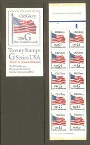 US Scott # BK 221  #2883a (.32)  Black G 1994 Old Glory Vending Booklet of 20 