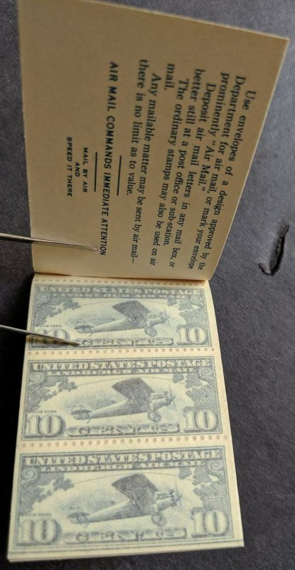 EDW1949SELL : USA 1928 Sc #C10a Cplt Bklt of 2 panes. MNH. Very Fresh. Cat $240+