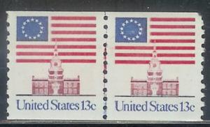 1625 F-VF MNH Independence Hall coil pair 