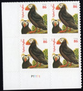 Scott #4737 Tufted Puffins Plate Block of 4 Stamps - MNH (LL) 