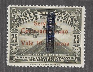 Nicaragua  Scott #C146 Variety Mint 10c on 25c O/P stamp 2019 CV $6.00++