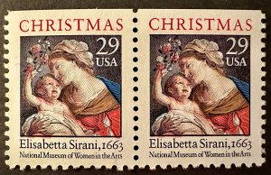 US # 2871A Christmas 29c bkt pair 1994 Mint NH