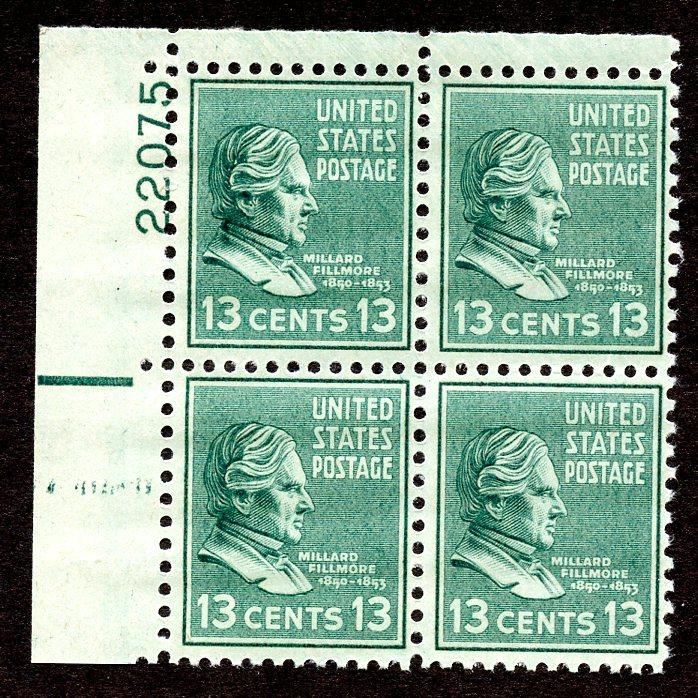 U.S. Scott  818 FVF MNH Plate Block of 4