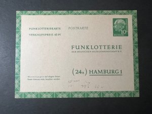 Mint Germany Postcard Postal Stationery Funklotterie to Hamburg