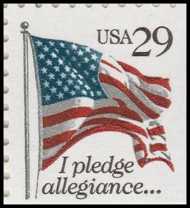 US 2593 Old Glory I Pledge Allegiance 29c single MNH 1992