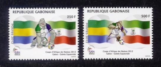 Gabon Sc# 1093-4 MNH Africa Cup Soccer