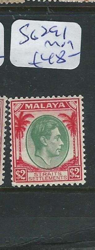 MALAYA STRAITS SETTLEMENTS (P1205B) KGVI $2.00  SG 291  MOG