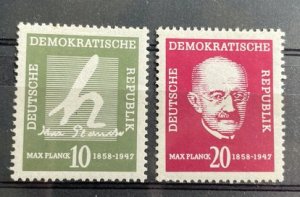 (804) DDR 1958 : Sc# 383-384 MAX PLANCK PHYSICIST AND SIGN QUANTUM THEORY - MH