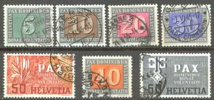 Switzerland Sc# 293-299 Used 1945 5c-60c End of War