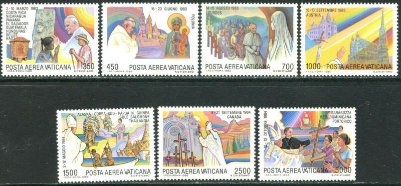 VATICAN Sc#C75-C82 1986 Journeys of Pope John Paul II Complete Set Mint OG NH