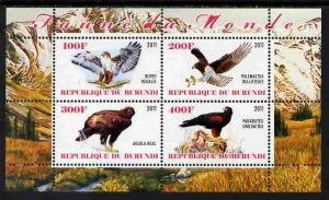 Burundi 2011 Birds of Prey perf sheetlet containing 4 val...